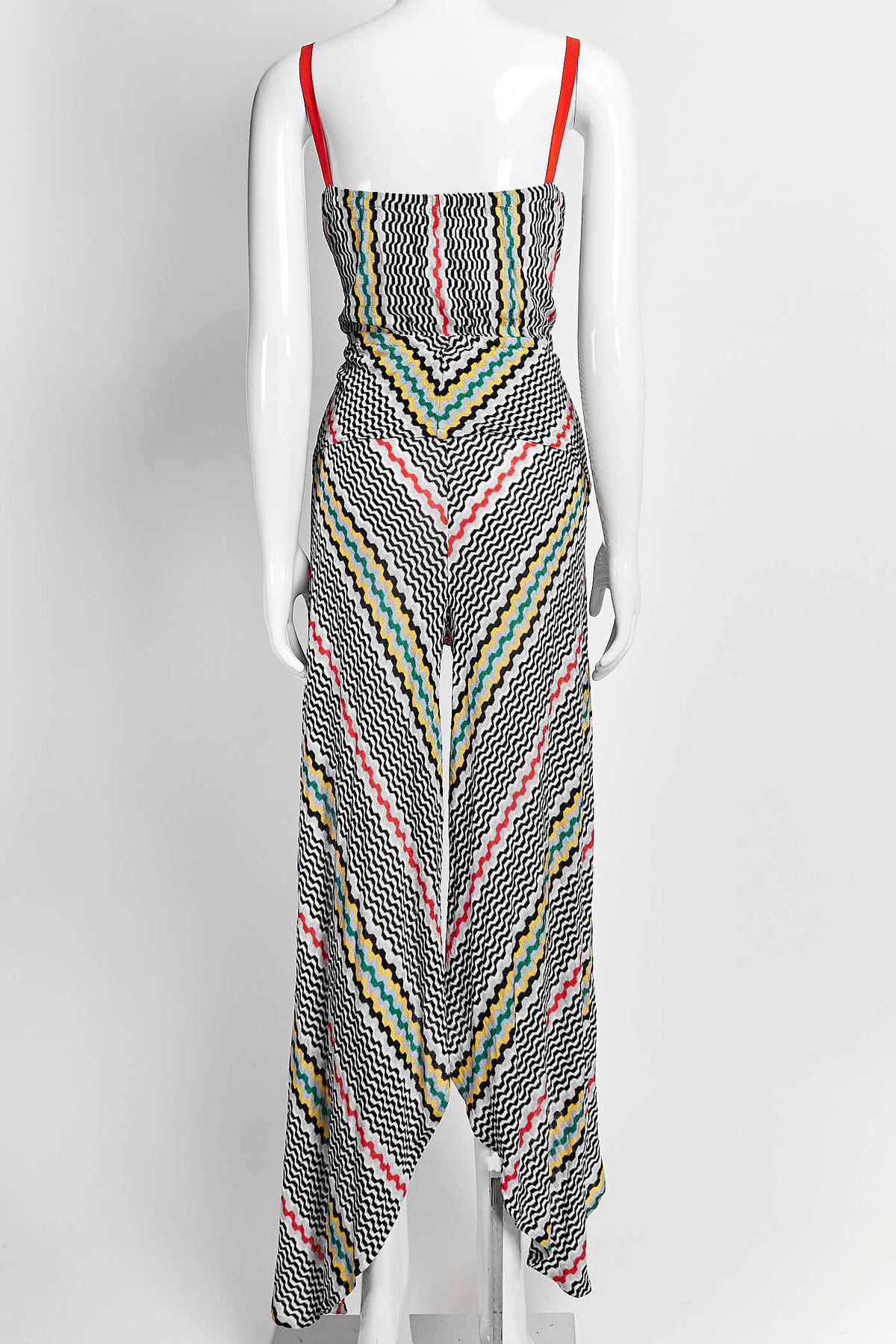 Missoni Black Orange Striped Kint Jumpsuit 40