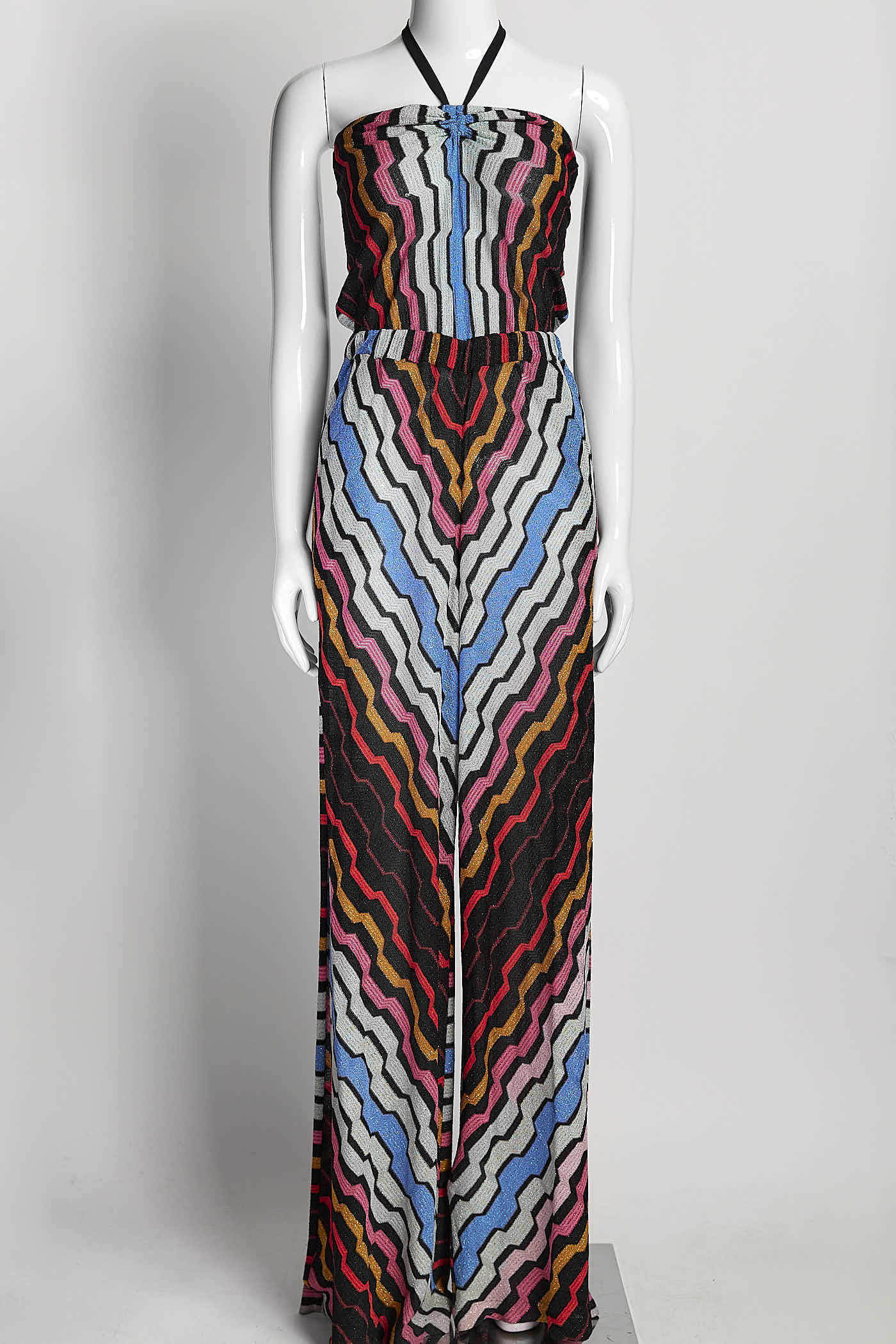 Missoni Black/Pink Chevron Jumpsuit 40