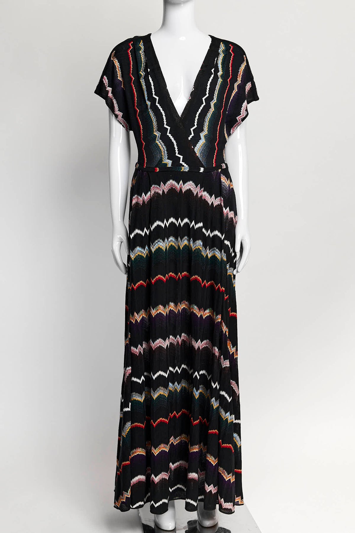 Missoni Black V-Neck Long Dress 42