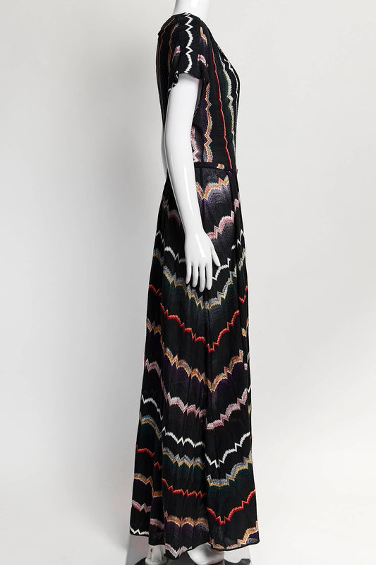 Missoni Black V-Neck Long Dress 42