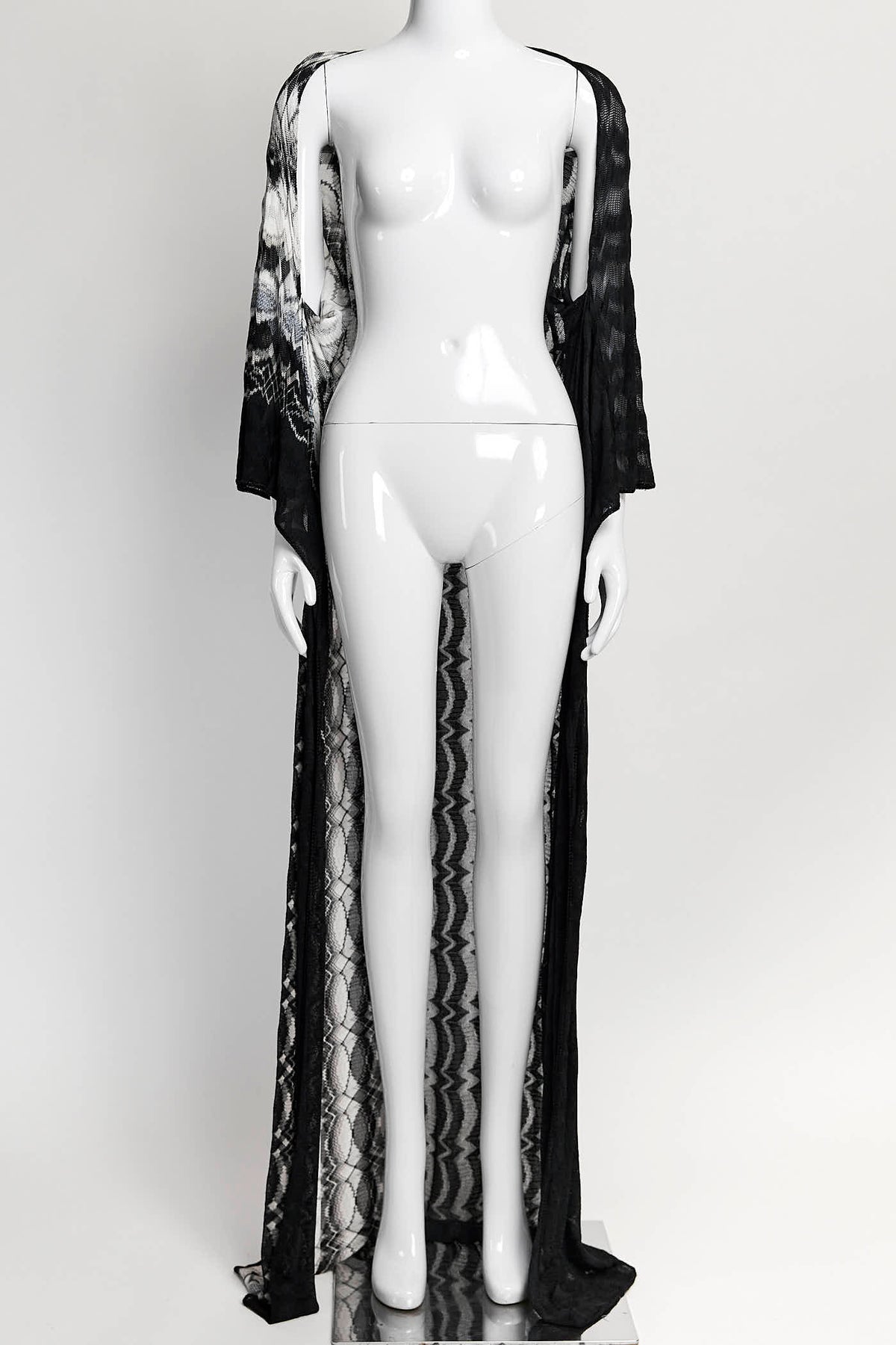 Missoni Black/White Kint Long Cardigan S