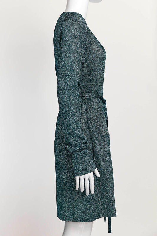 Missoni Blue Metallic Knit Cardigan/Tank Set 40