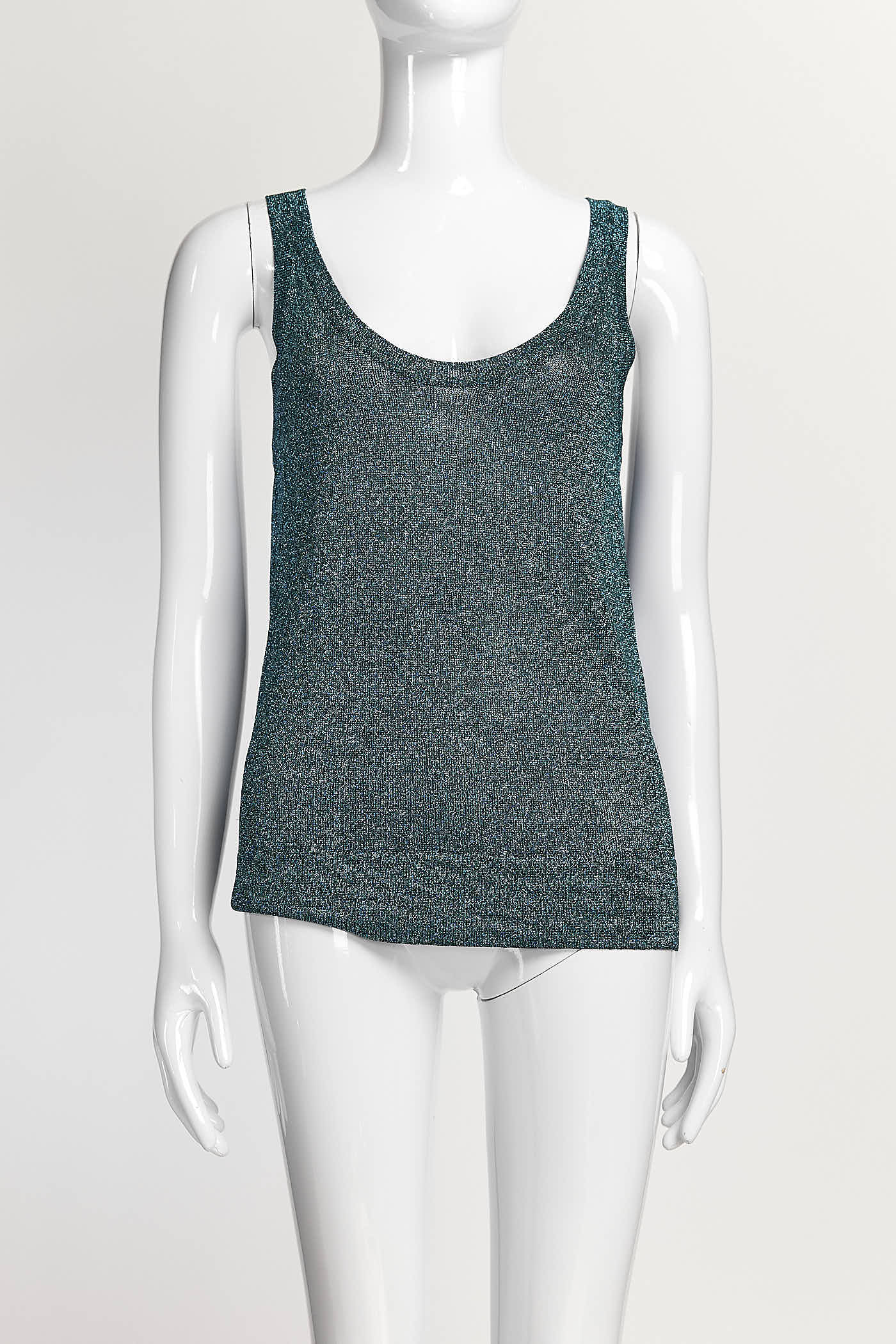 Missoni Blue Metallic Knit Cardigan/Tank Set 40