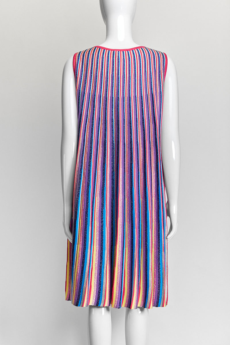 Missoni Fully-Pleated Striped Dress US 12