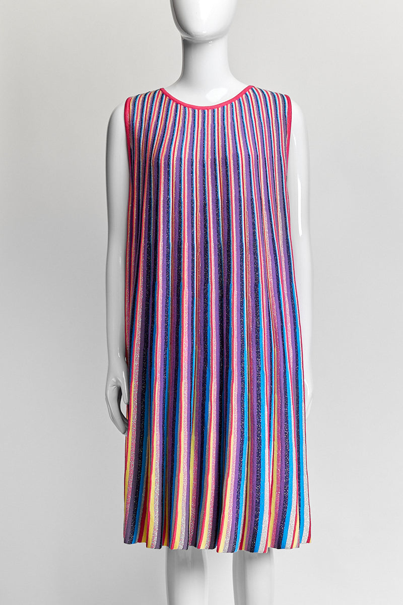 Missoni Fully-Pleated Striped Dress US 12