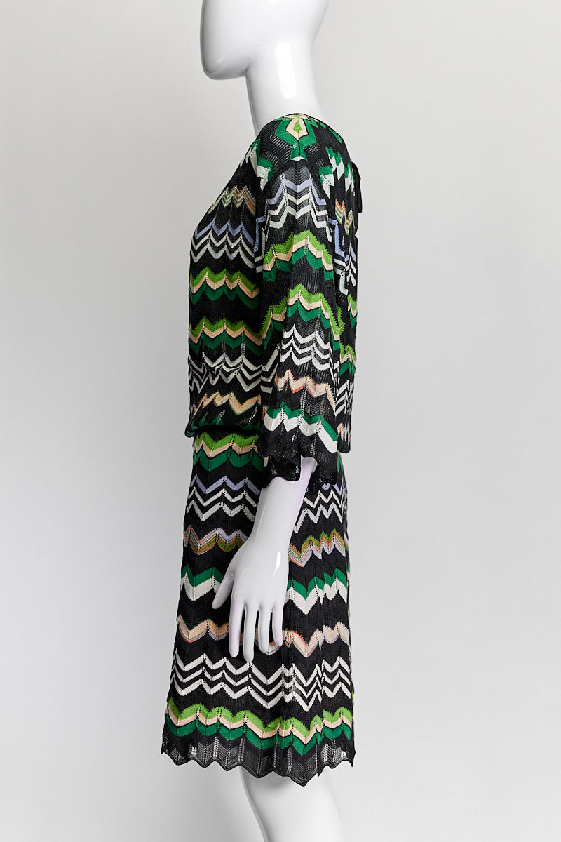 Missoni Green Patterned Top/Skirt Set IT 42