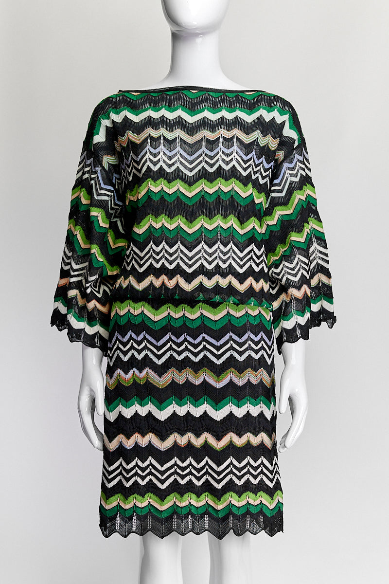 Missoni Green Patterned Top/Skirt Set IT 42