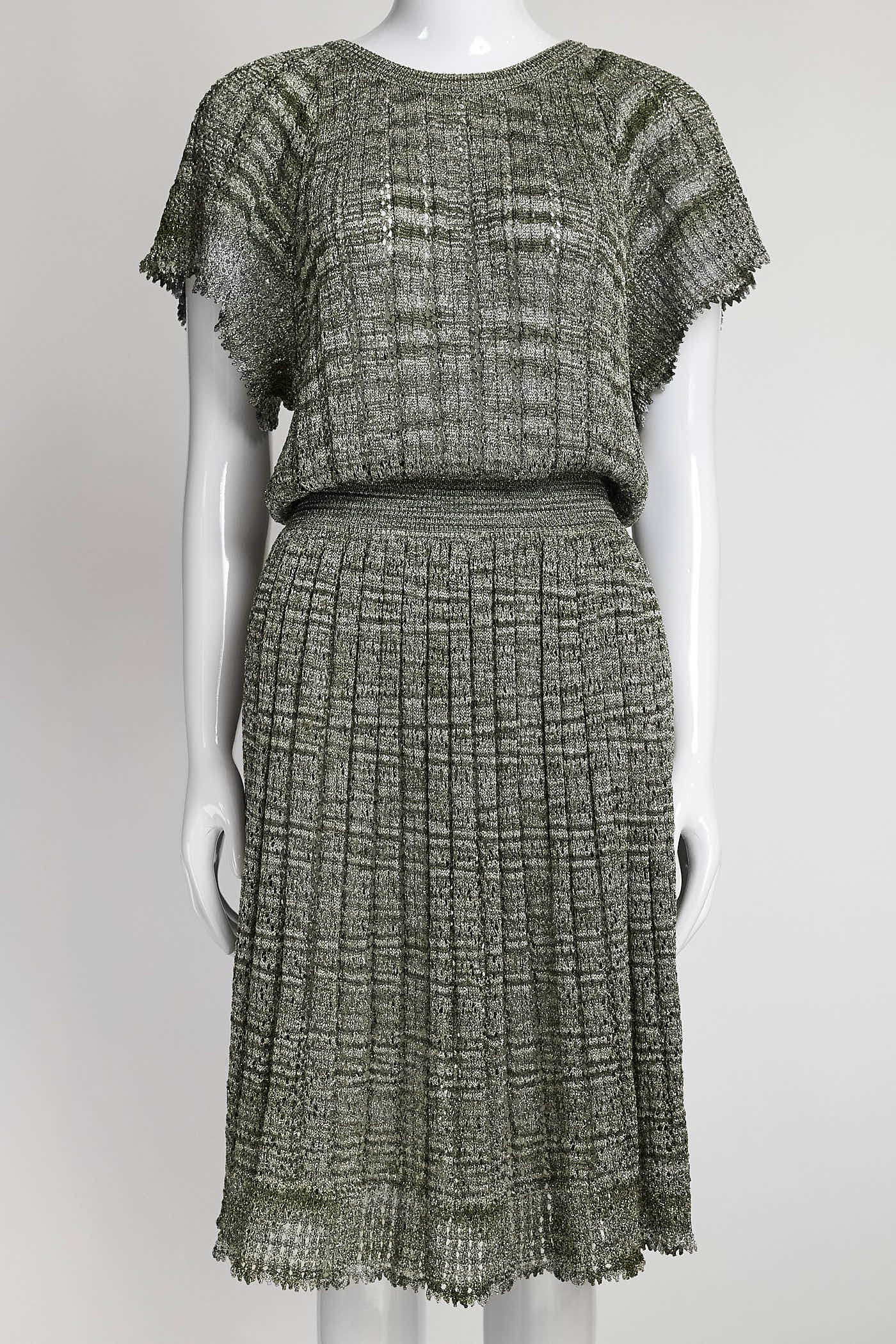 Missoni Grey/Green Metallic Kint Dress 42