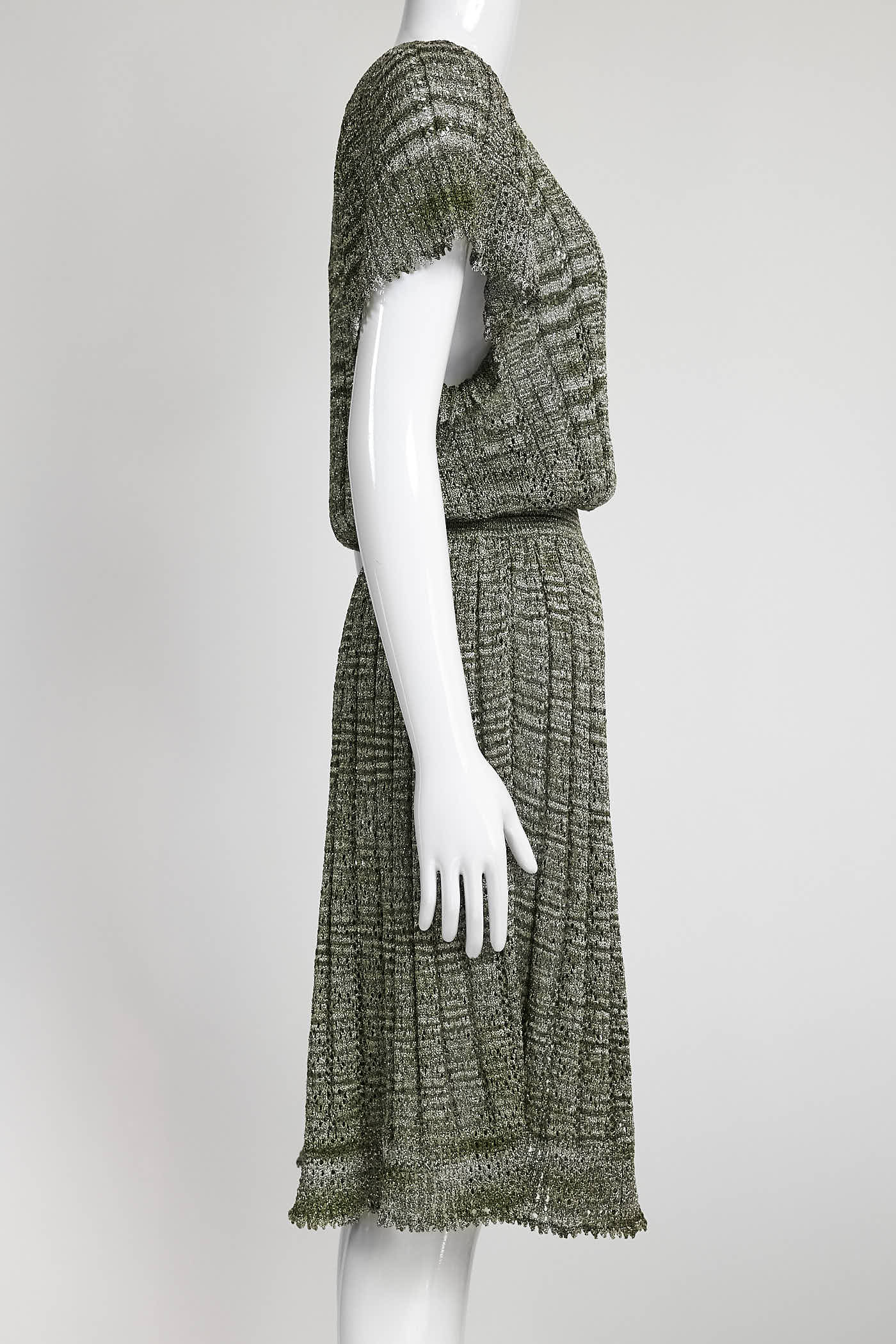 Missoni Grey/Green Metallic Kint Dress 42