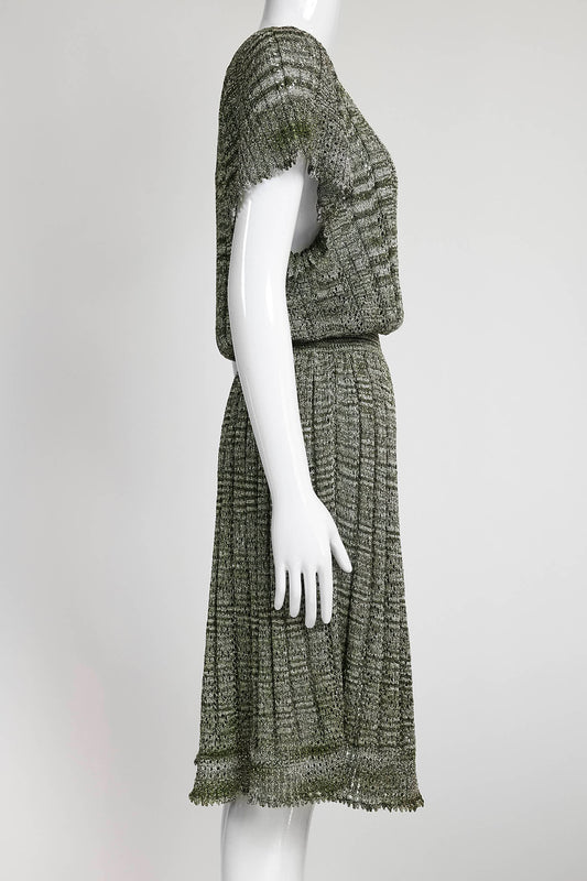 Missoni Grey/Green Metallic Kint Dress 42