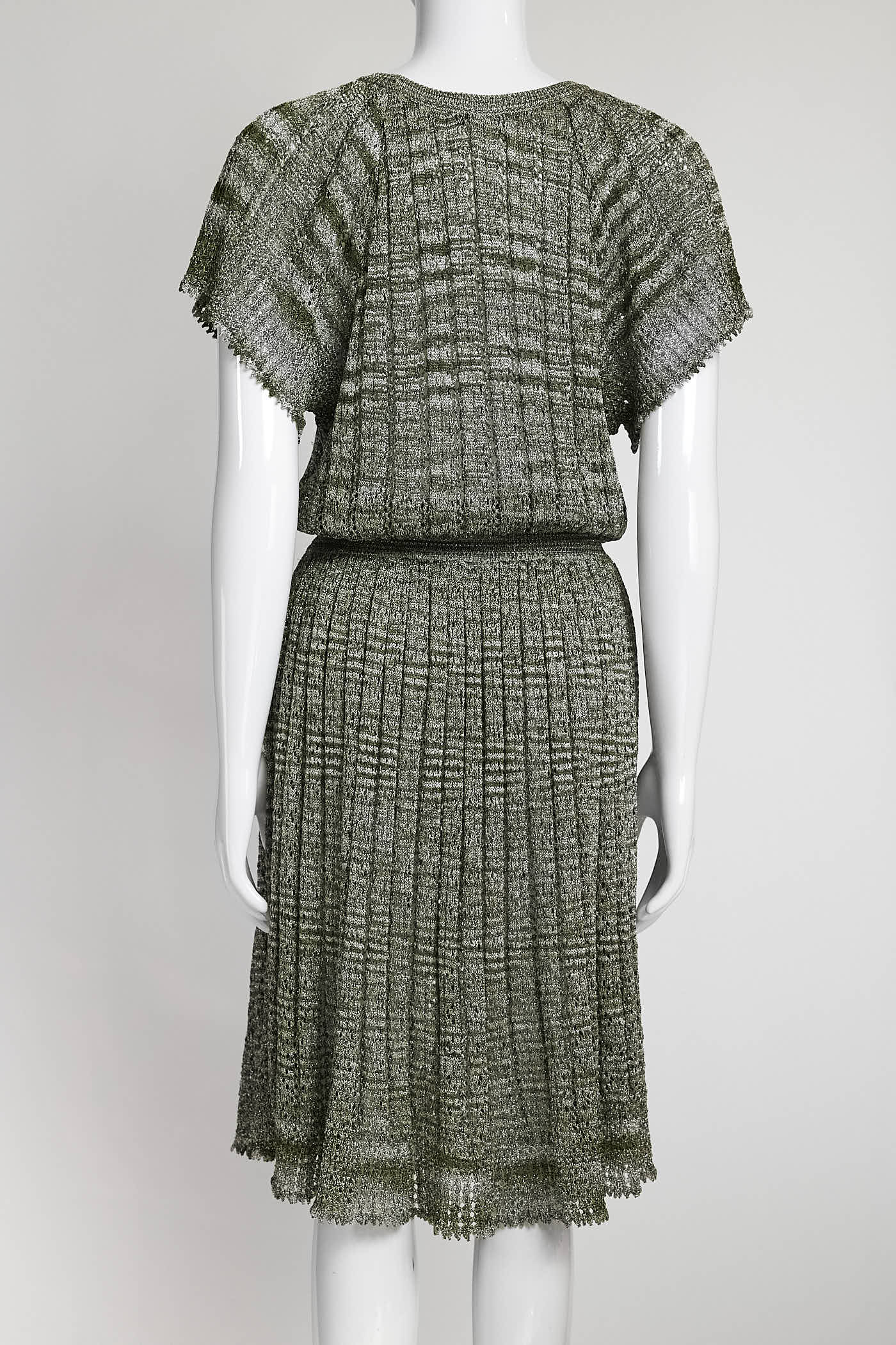 Missoni Grey/Green Metallic Kint Dress 42