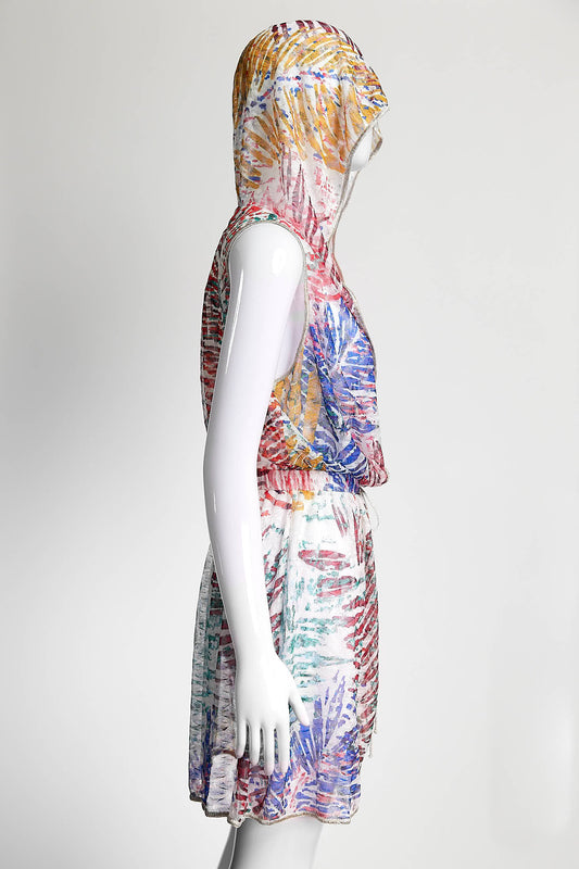Missoni Mare Hooded Wrap Knit Mini Dress Cover up 42