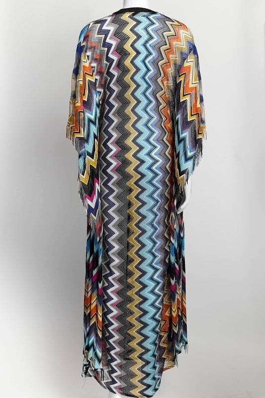 Missoni Mare Multicolor Chevron Knit Cover-up Kaftan