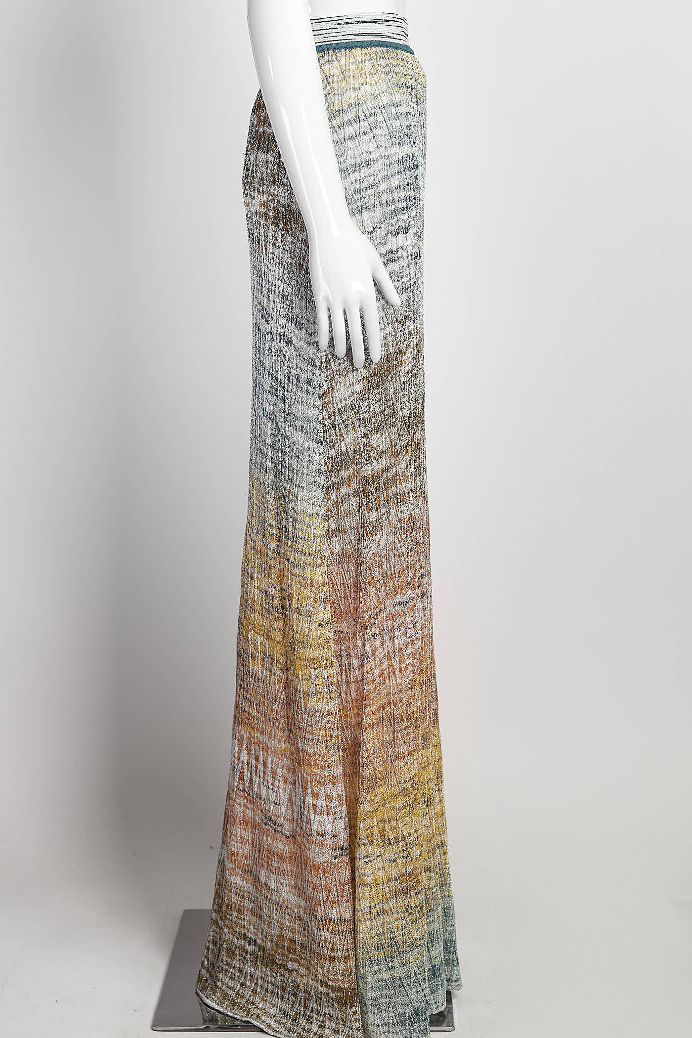Missoni Metallic Multicolor Knit Maxi Skirt 40