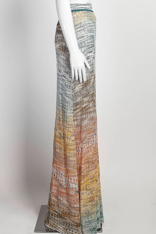 Missoni Metallic Multicolor Knit Maxi Skirt 40