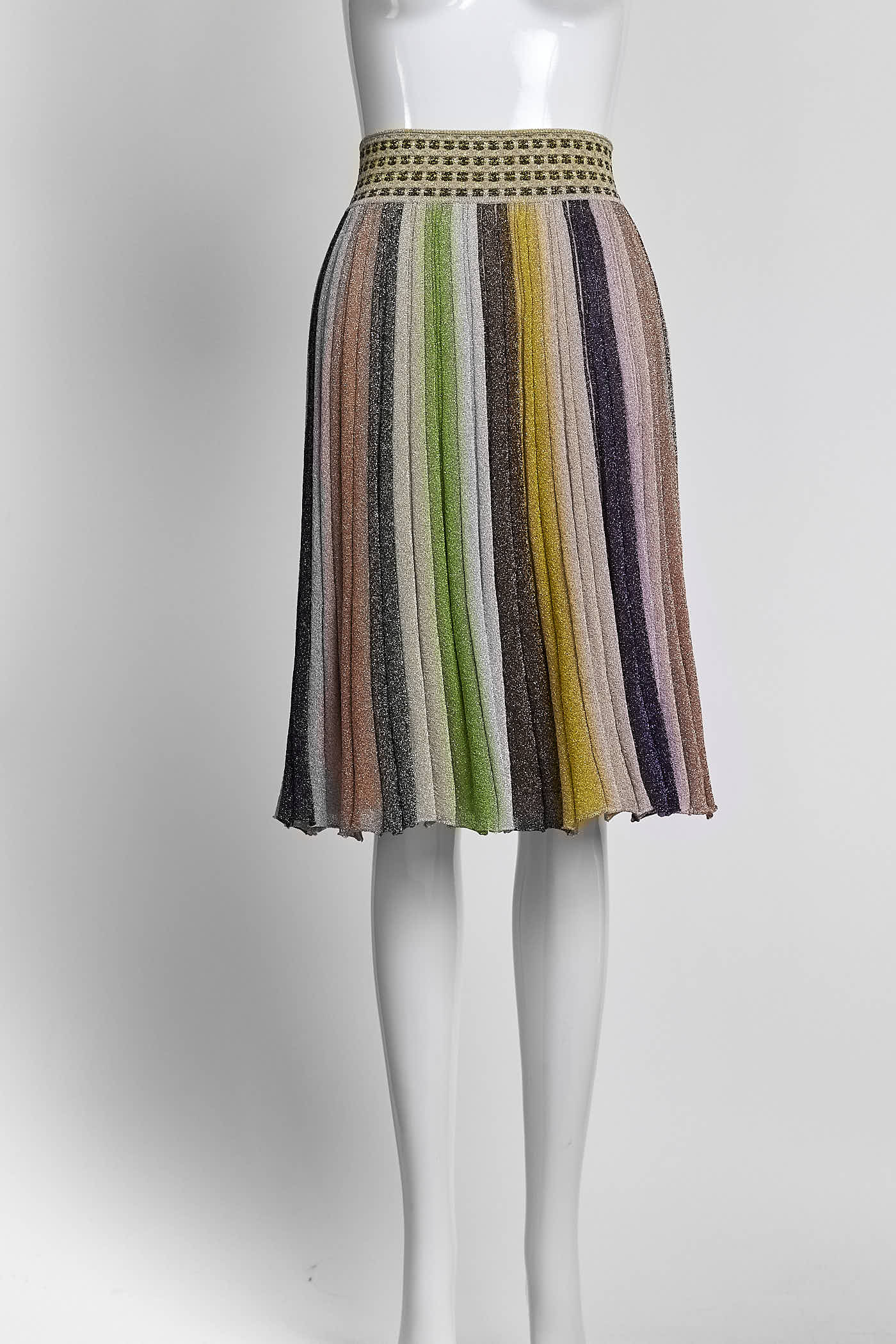 Missoni Metallic Multicolor Striped Skirt 38