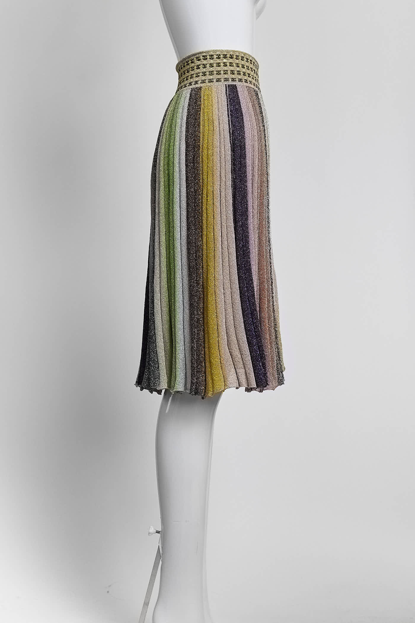 Missoni Metallic Multicolor Striped Skirt 38