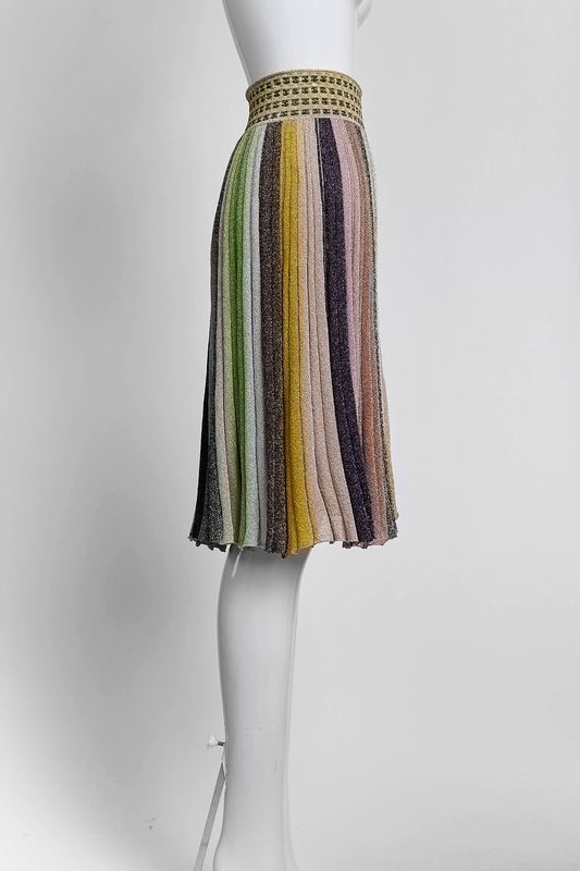 Missoni Metallic Multicolor Striped Skirt 38