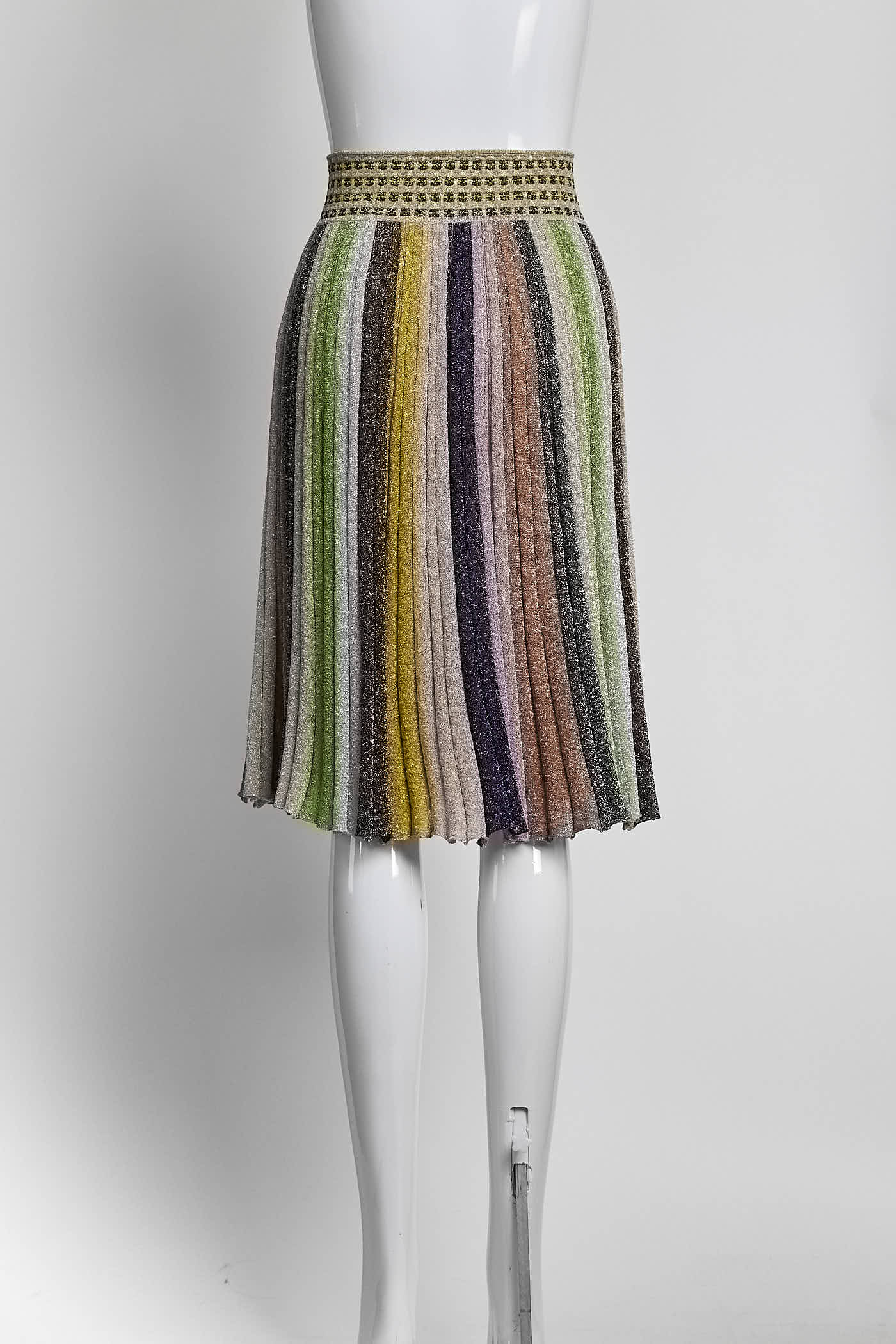 Missoni Metallic Multicolor Striped Skirt 38