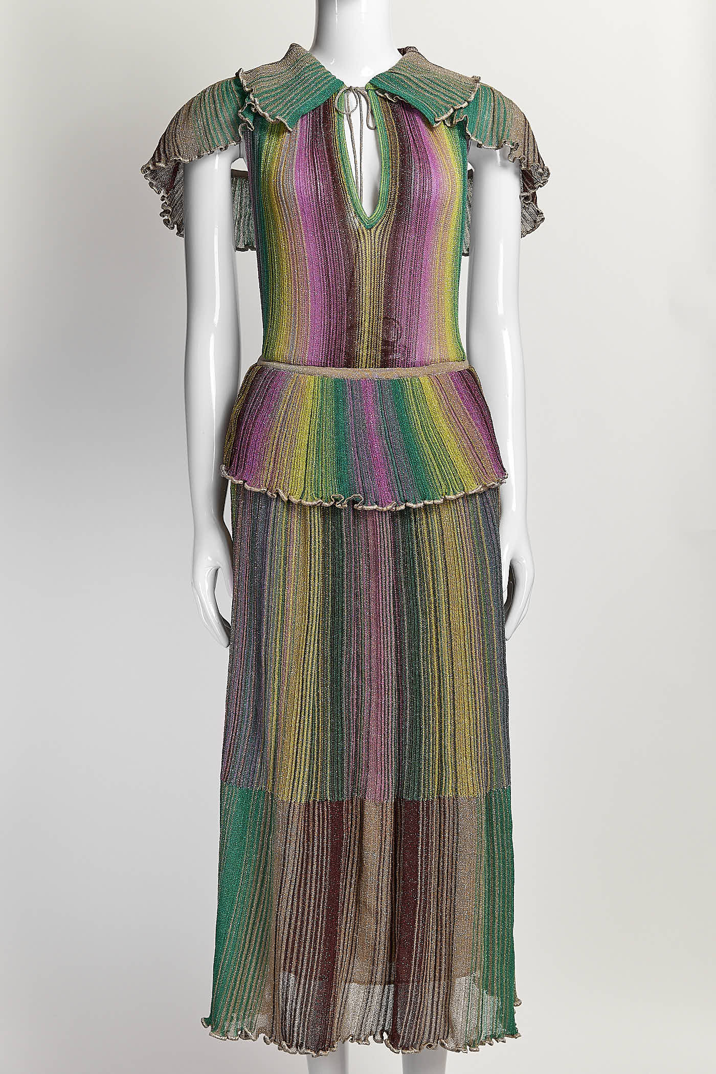Missoni Multicolor Kint Cold Shoulder Dress 36