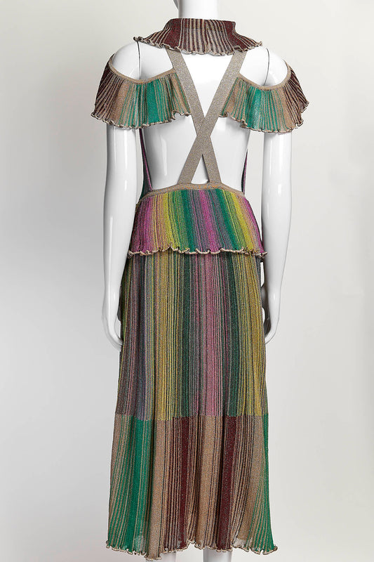 Missoni Multicolor Kint Cold Shoulder Dress 36