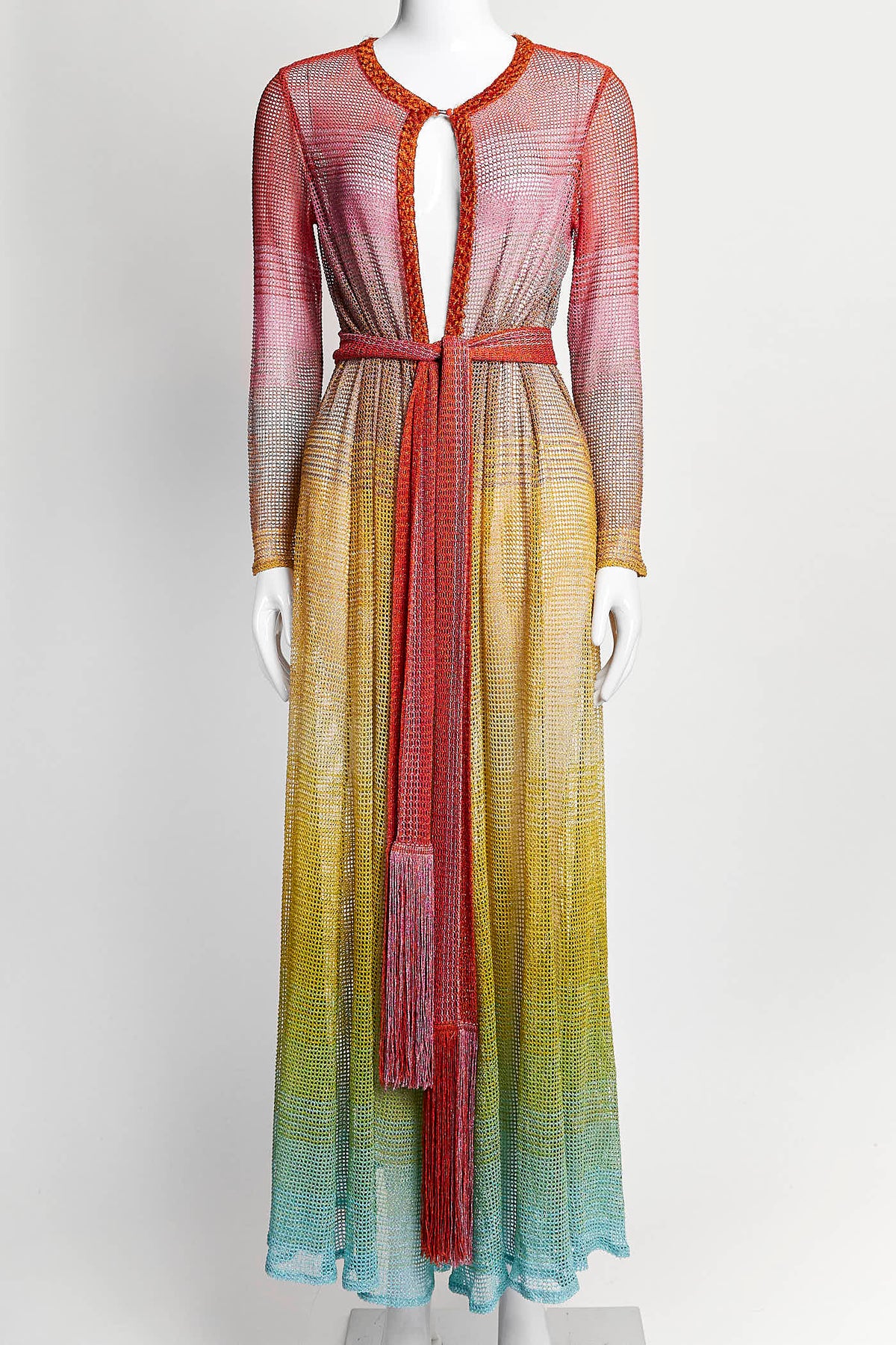 Missoni Multicolor Sheer Open-knit Jumpsuit 38