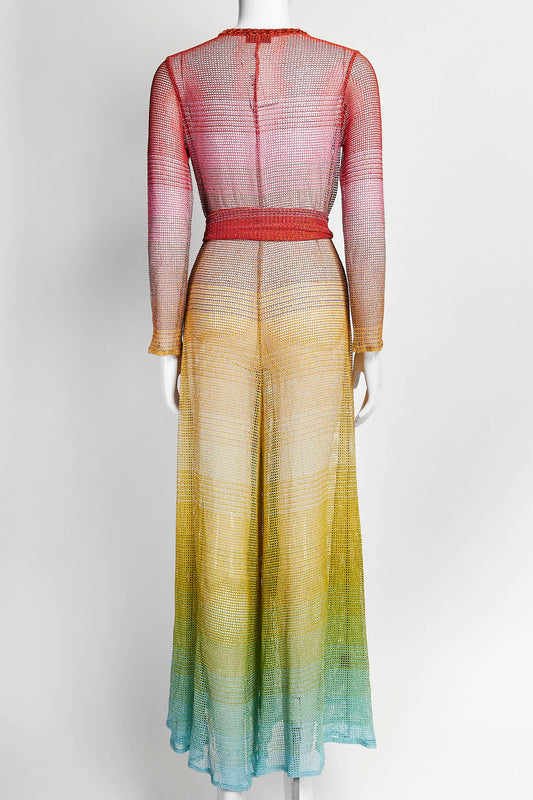 Missoni Multicolor Sheer Open-knit Jumpsuit 38