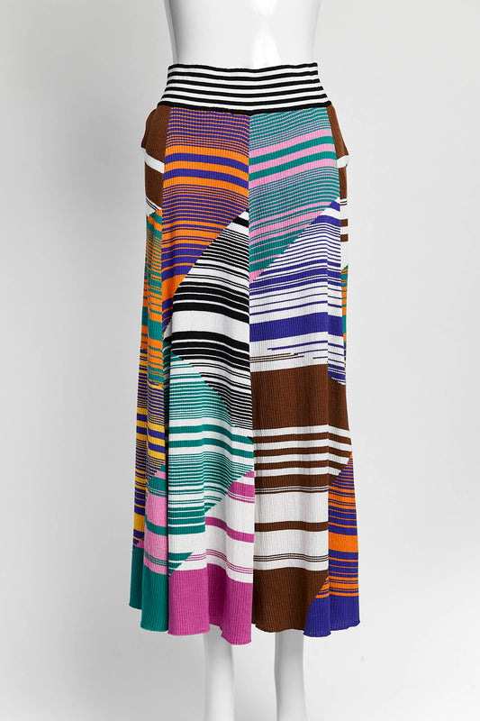 Missoni Multicolor Stripes Kint Skirt 48