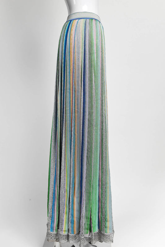 Missoni Multicolored Striped Knit Maxi Long Skirt 40