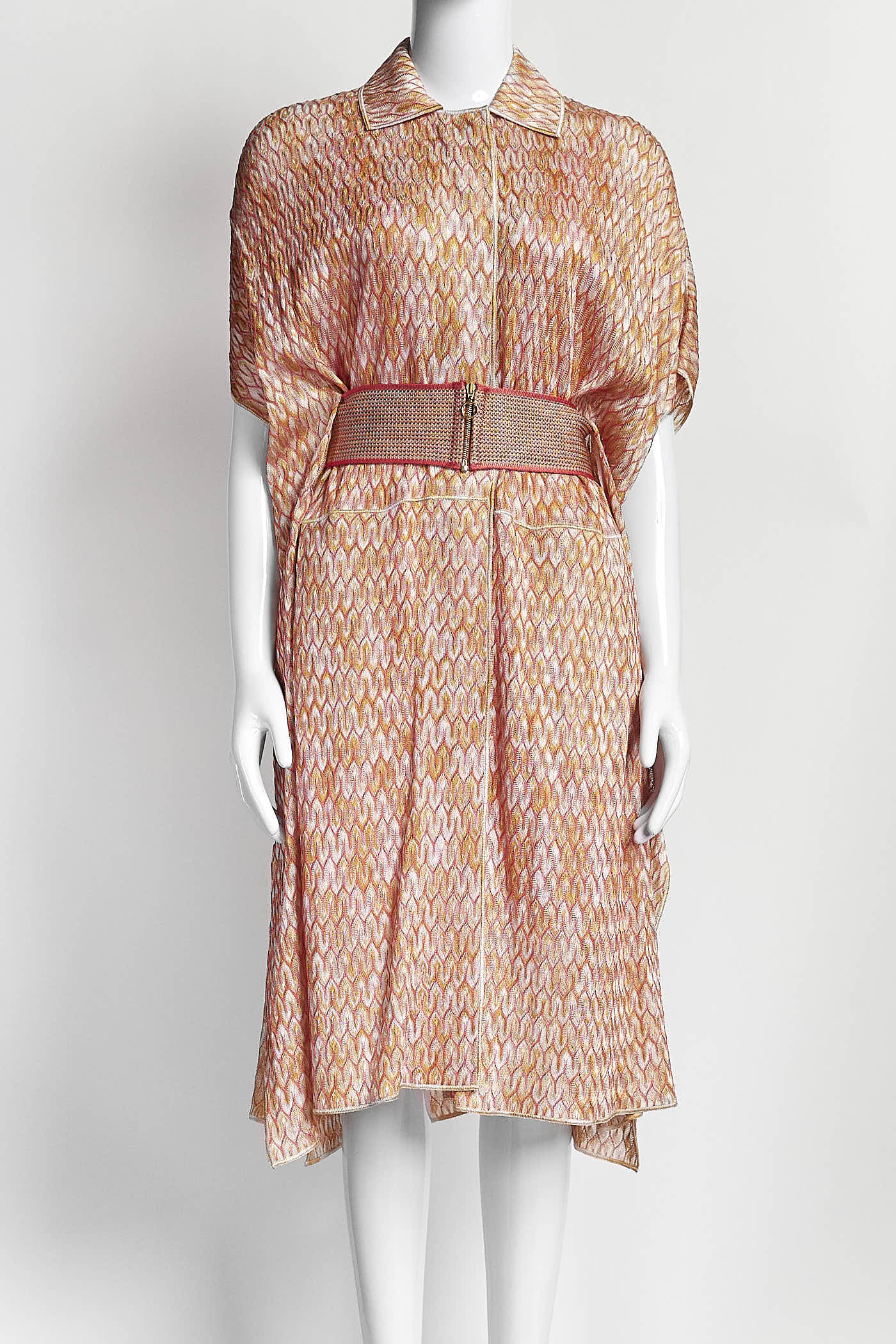 Missoni Orange Kimono Dress with Belt 40