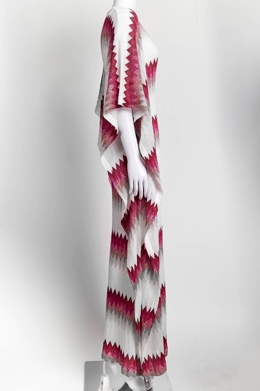 Missoni Pink/White Kaftan Dress M