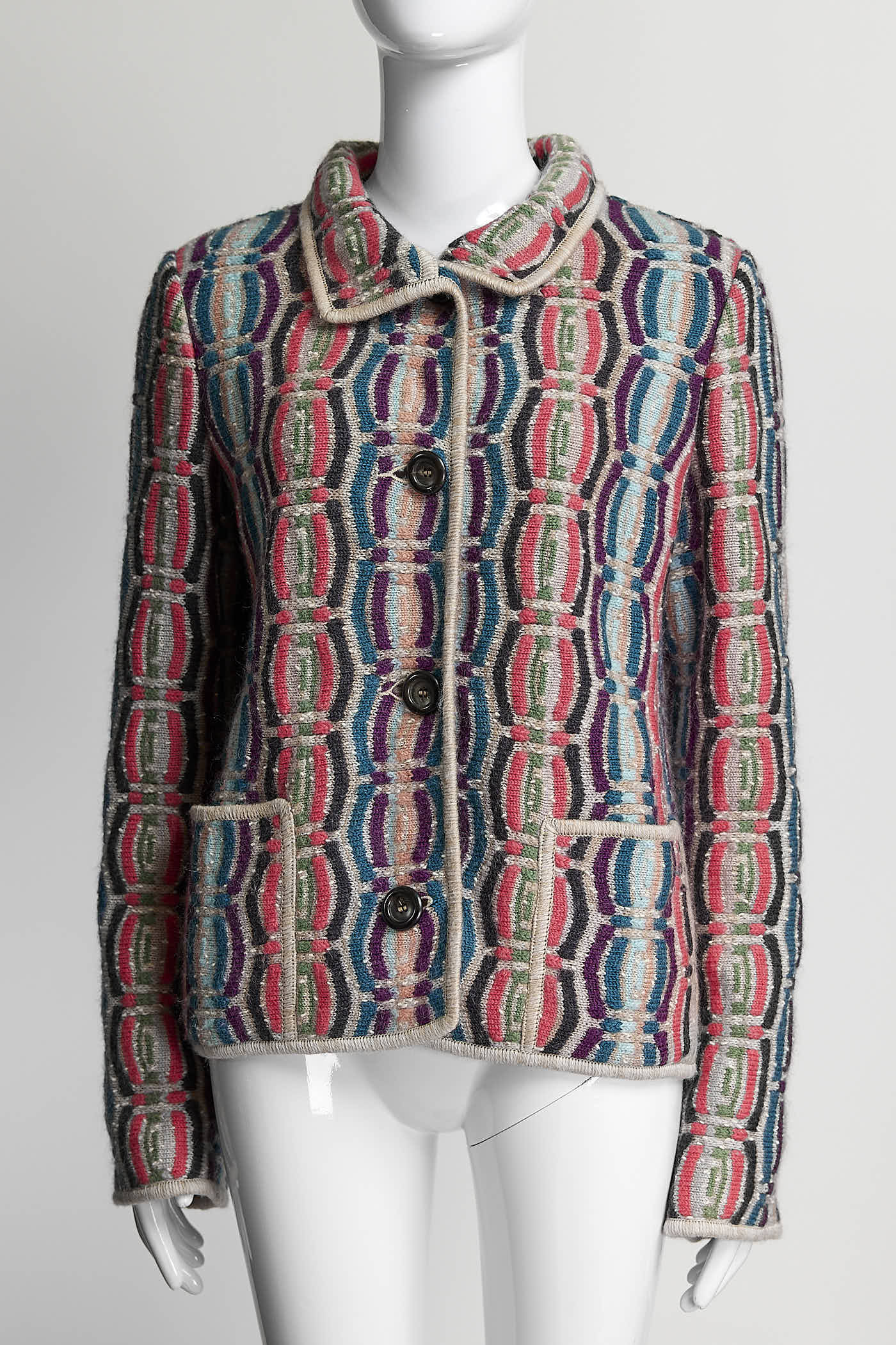 Missoni Pink Wool Kint Jacket 40