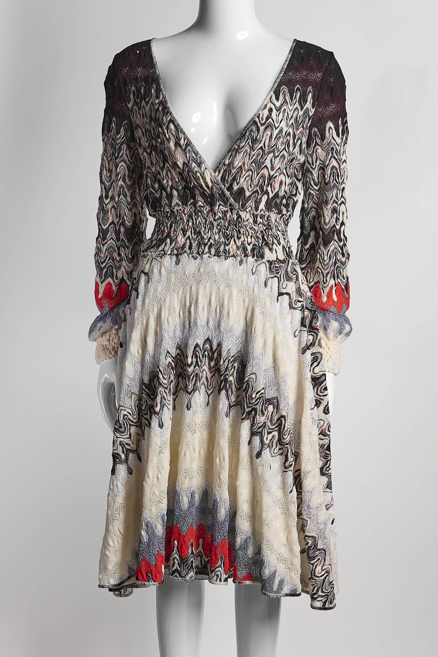 Missoni Purple Multicolor Longsleeve Dress 42