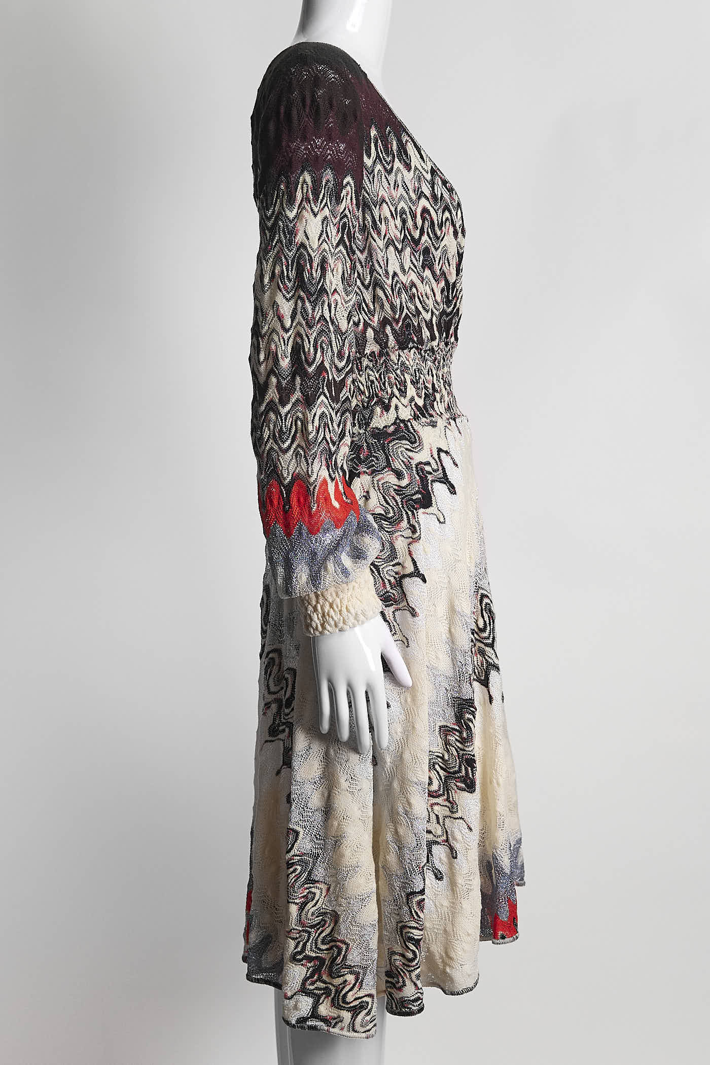 Missoni Purple Multicolor Longsleeve Dress 42