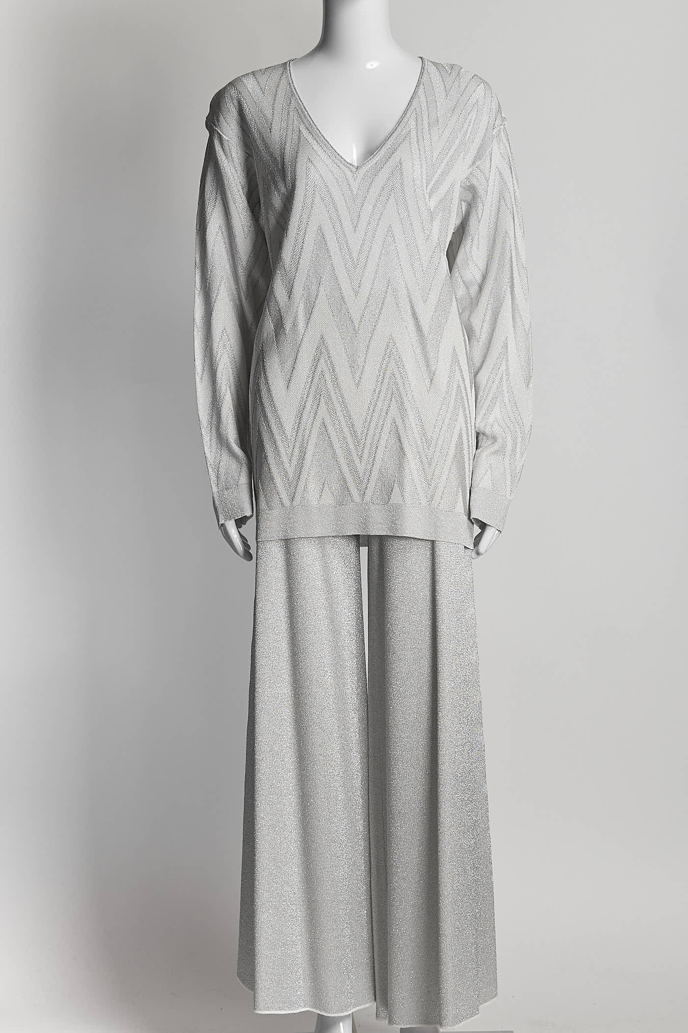 Missoni Silver Kint Top/Pant Set XS