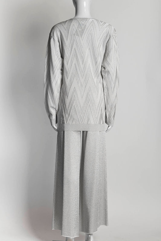 Missoni Silver Kint Top/Pant Set XS