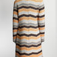 Missoni Sport Brown/Grey Stripped High Collar Coat 42