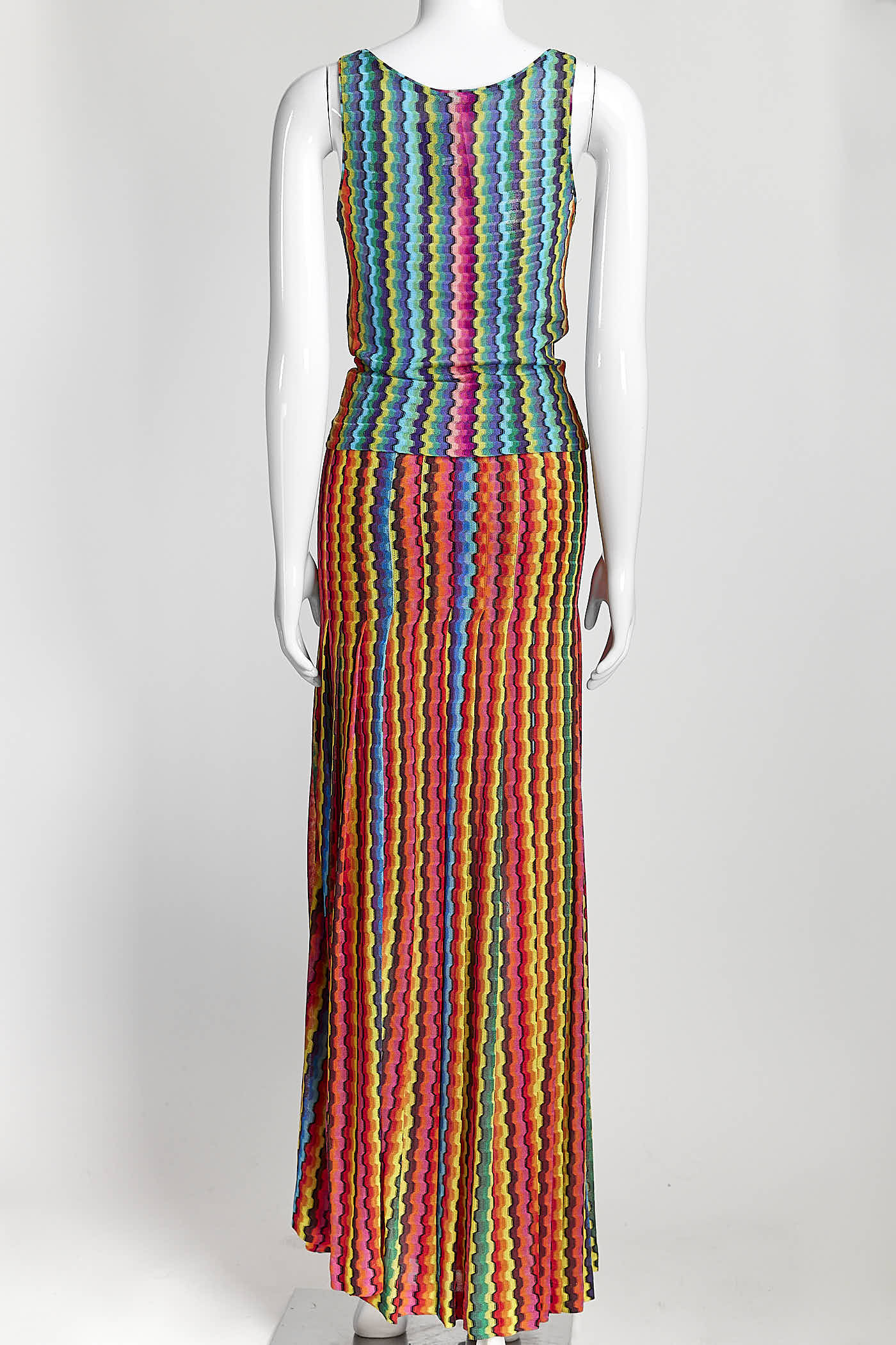 Missoni Yellow/Red Multicolor Tank Top/Skirt Set 40