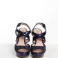 Miu Miu Blue Glitter Strap Heel 40.5