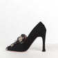 Miu Miu Fall 2010 black flower Pumps 37.5