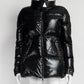 Moncler Black Puffer Jacket with White Ribbed Collar 1