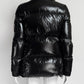 Moncler Black Puffer Jacket with White Ribbed Collar 1