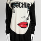 Moschino Black Graphic Face Sweater Dress XS