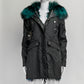 Nicole Benisti Green Fur Black Jacket XS