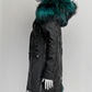 Nicole Benisti Green Fur Black Jacket XS