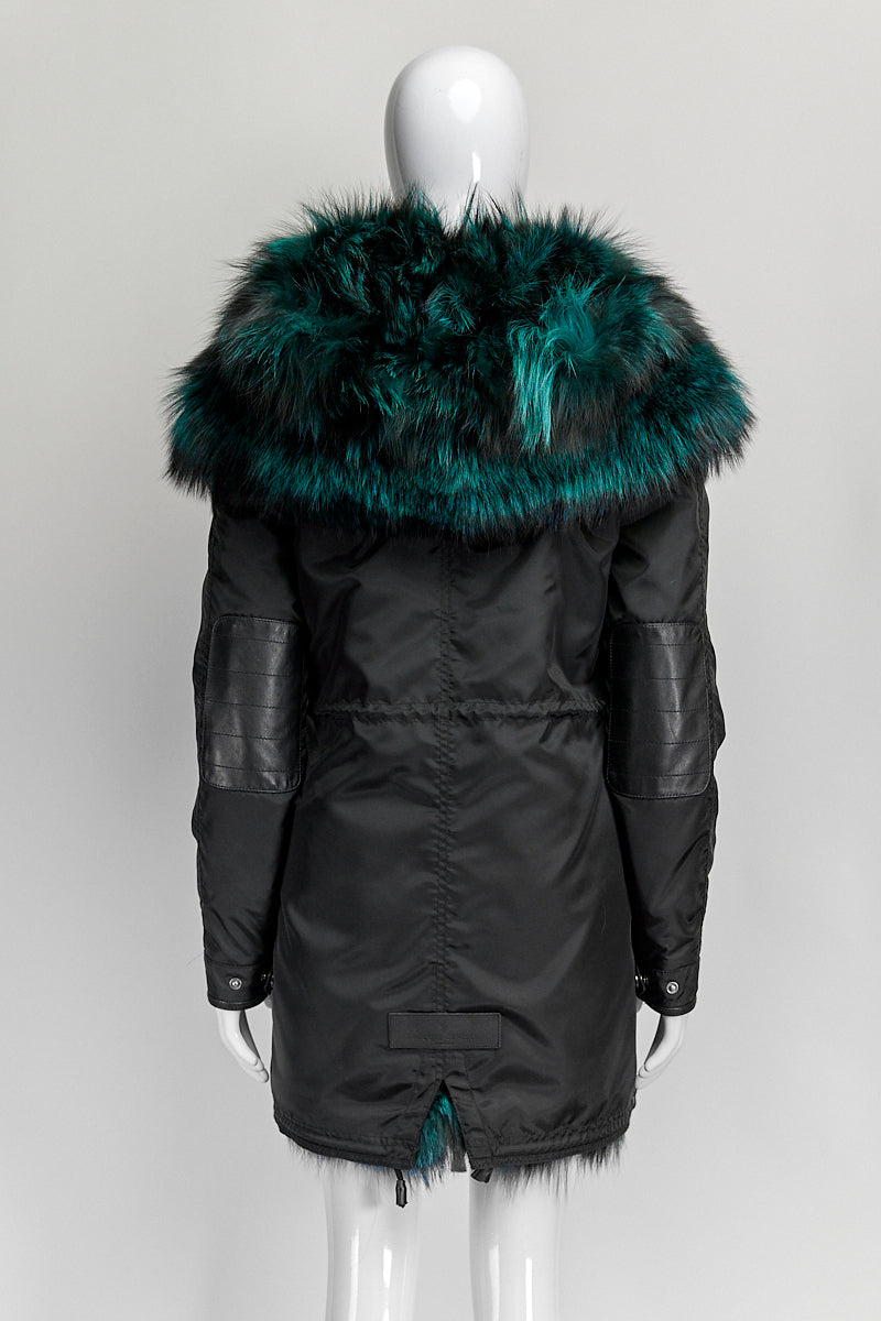 Nicole Benisti Green Fur Black Jacket XS