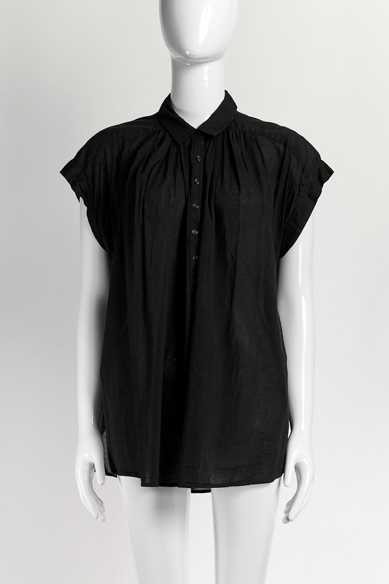 Nili Lotan Black Pleated Blouse XS