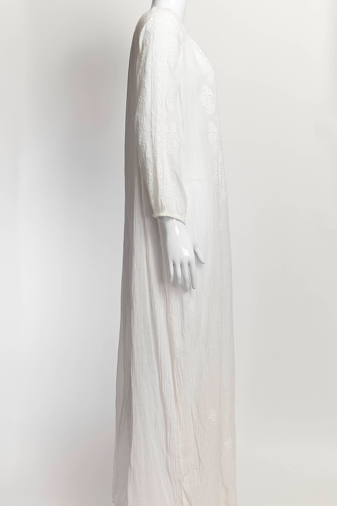 Nili Lotan White Cotton Embroidered Dress S