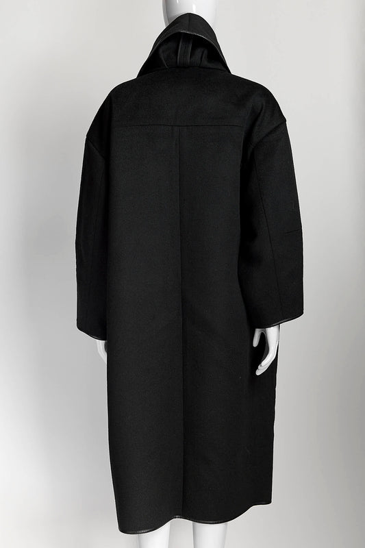 Nina Ricci Black Wool Coat 44