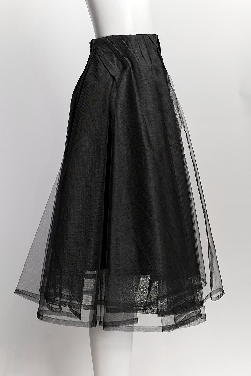 Noir Kei Ninomiya Black Mesh A-line Skirt XS